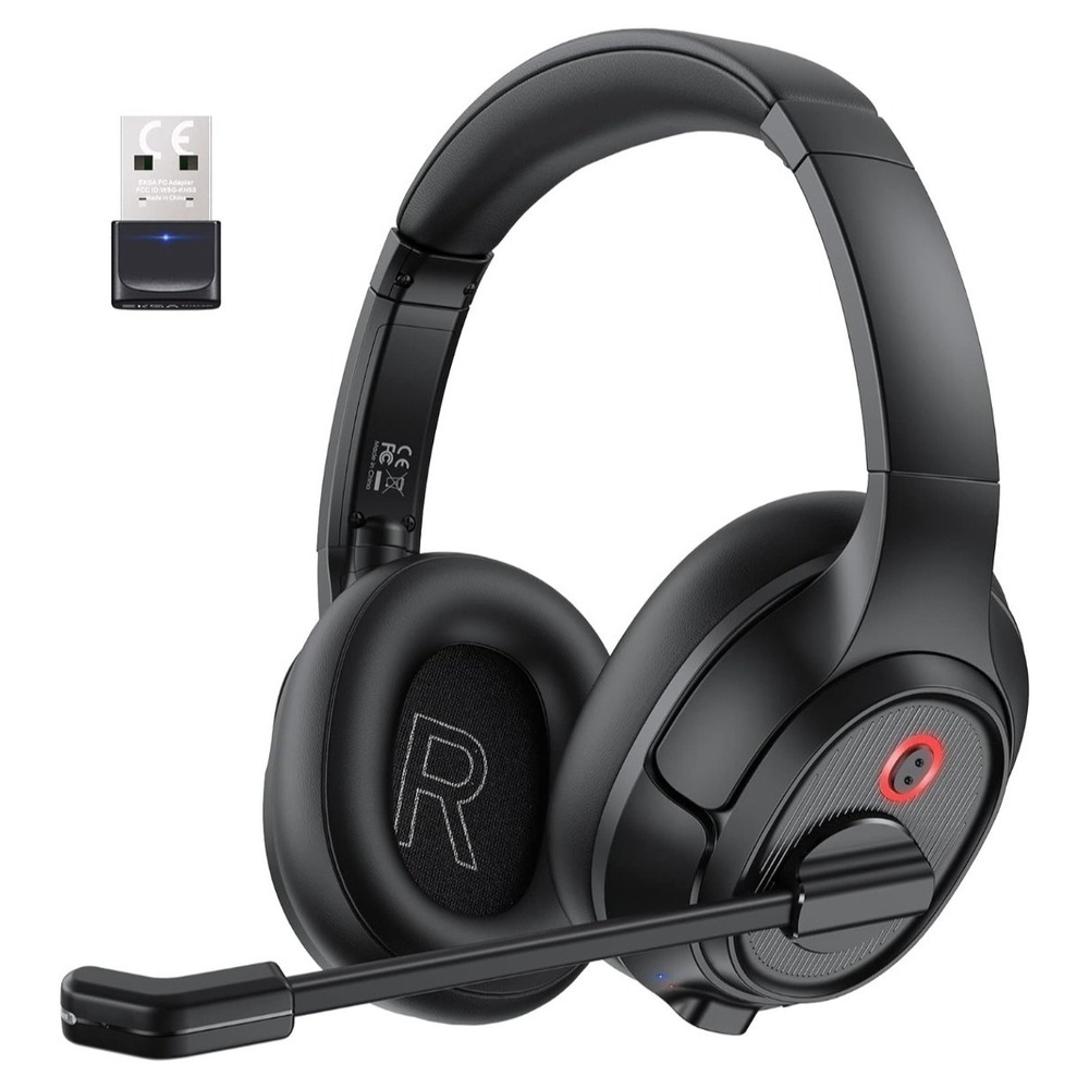 Headset with Mic for Work, Bluetooth 5.0 Headset with AI-Powered Noise Cancel